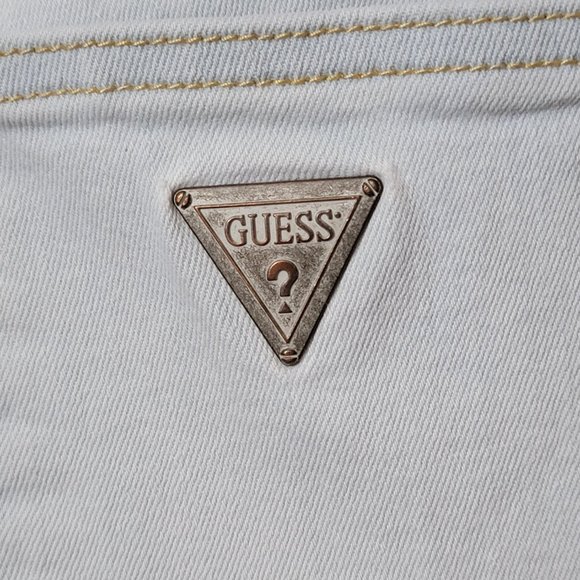 Guess Light Wash Destroyed Cuffed Denim Shorts - Picture 12 of 16